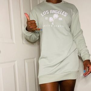 Mint green forever 21 Crew Neck Sweater Dress